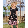 Zeagoo Womens Casual Summer Dress 2026 Short Sleeve Dresses Pleats Midi A Line Flowy Dress Boho Beach Sundress with Pockets(Pink Black)