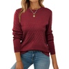 ZEAGOO Womens Sweaters Long Sleeve Tops Crew Neck Knit Pullover Sweaters Fall Fashion 2026 Dressy Casual Basic Clothes(A Wine Red)