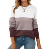 ZEAGOO Womens Sweaters Long Sleeve Tops Crew Neck Knit Pullover Sweaters Fall Fashion 2026 Dressy Casual Basic Clothes(Colorblock 284)