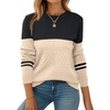 ZEAGOO Womens Sweaters Long Sleeve Tops Crew Neck Knit Pullover Sweaters Fall Fashion 2026 Dressy Casual Basic Clothes(Colorblock 724)
