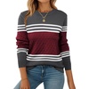 ZEAGOO Womens Sweaters Long Sleeve Tops Crew Neck Knit Pullover Sweaters Fall Fashion 2026 Dressy Casual Basic Clothes(Red Black)