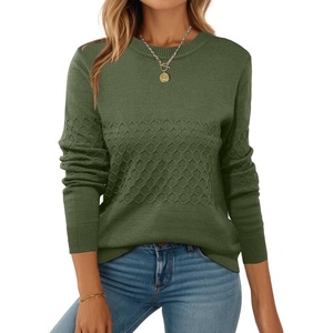 ZEAGOO Womens Sweaters Long Sleeve Tops Crew Neck Knit Pullover Sweaters Fall Fashion 2026 Dressy Casual Basic Clothes(A Army Green)