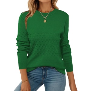 ZEAGOO Womens Sweaters Long Sleeve Tops Crew Neck Knit Pullover Sweaters Fall Fashion 2026 Dressy Casual Basic Clothes(A Emerald Green)