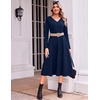 Zeagoo Dresses for Womens Long Sleeve Midi Dress Fall Casual A Line Dress(Blue)