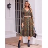 Zeagoo Dresses for Womens Long Sleeve Midi Dress Fall Casual A Line Dress(Floral Printed-1)