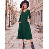 Zeagoo Dresses for Womens Long Sleeve Midi Dress Fall Casual A Line Dress(Green)