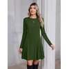 Zeagoo Sweater Dress for Women Fall 2026 Long Sleeve Crew Neck Ribbed Knit Fit and Flare A-Line Dresses(Army Green)