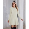 Zeagoo Sweater Dress for Women Fall 2026 Long Sleeve Crew Neck Ribbed Knit Fit and Flare A-Line Dresses(Beige)