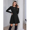 Zeagoo Sweater Dress for Women Fall 2026 Long Sleeve Crew Neck Ribbed Knit Fit and Flare A-Line Dresses(Black)
