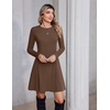 Zeagoo Sweater Dress for Women Fall 2026 Long Sleeve Crew Neck Ribbed Knit Fit and Flare A-Line Dresses(Brown)
