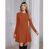 Zeagoo Sweater Dress for Women Fall 2026 Long Sleeve Crew Neck Ribbed Knit Fit and Flare A-Line Dresses(Caramel)