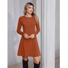 Zeagoo Sweater Dress for Women Fall 2026 Long Sleeve Crew Neck Ribbed Knit Fit and Flare A-Line Dresses(Caramel)