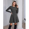 Zeagoo Sweater Dress for Women Fall 2026 Long Sleeve Crew Neck Ribbed Knit Fit and Flare A-Line Dresses(Dark Grey)