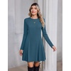 Zeagoo Sweater Dress for Women Fall 2026 Long Sleeve Crew Neck Ribbed Knit Fit and Flare A-Line Dresses(Gray-blue)