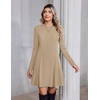 Zeagoo Sweater Dress for Women Fall 2026 Long Sleeve Crew Neck Ribbed Knit Fit and Flare A-Line Dresses(Khaki)