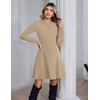 Zeagoo Sweater Dress for Women Fall 2026 Long Sleeve Crew Neck Ribbed Knit Fit and Flare A-Line Dresses(Khaki)