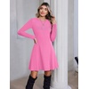 Zeagoo Sweater Dress for Women Fall 2026 Long Sleeve Crew Neck Ribbed Knit Fit and Flare A-Line Dresses(Peach Pink)