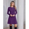 Zeagoo Sweater Dress for Women Fall 2026 Long Sleeve Crew Neck Ribbed Knit Fit and Flare A-Line Dresses(Purple)