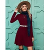 Zeagoo Sweater Dress for Women Fall 2026 Long Sleeve Crew Neck Ribbed Knit Fit and Flare A-Line Dresses(Red)