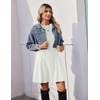 Zeagoo Sweater Dress for Women Fall 2026 Long Sleeve Crew Neck Ribbed Knit Fit and Flare A-Line Dresses(White)