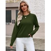 Zeagoo Sweaters for Women Cropped Crewneck Basic 2026 Trendy Fall Tops(Army Green)