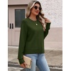 Zeagoo Sweaters for Women Cropped Crewneck Basic 2026 Trendy Fall Tops(Army Green)