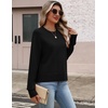 Zeagoo Sweaters for Women Cropped Crewneck Basic 2026 Trendy Fall Tops(Black)