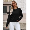 Zeagoo Sweaters for Women Cropped Crewneck Basic 2026 Trendy Fall Tops(Black)