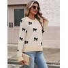 Zeagoo Sweaters for Women Cropped Crewneck Basic 2026 Trendy Fall Tops(Black Bow)