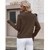 Zeagoo Sweaters for Women Cropped Crewneck Basic 2026 Trendy Fall Tops(Brown)