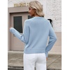 Zeagoo Sweaters for Women Cropped Crewneck Basic 2026 Trendy Fall Tops(Light Blue)