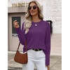 Zeagoo Sweaters for Women Cropped Crewneck Basic 2026 Trendy Fall Tops(Purple)