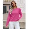 Zeagoo Sweaters for Women Cropped Crewneck Basic 2026 Trendy Fall Tops(Rose Pink)