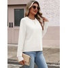 Zeagoo Sweaters for Women Cropped Crewneck Basic 2026 Trendy Fall Tops(White)