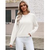 Zeagoo Sweaters for Women Cropped Crewneck Basic 2026 Trendy Fall Tops(White)