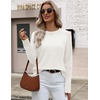 Zeagoo Sweaters for Women Cropped Crewneck Basic 2026 Trendy Fall Tops(White)