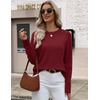 Zeagoo Sweaters for Women Cropped Crewneck Basic 2026 Trendy Fall Tops(Wine Red)