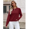 Zeagoo Sweaters for Women Cropped Crewneck Basic 2026 Trendy Fall Tops(Wine Red)