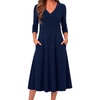 Zeagoo Dresses for Womens Long Sleeve Midi Dress Fall Casual A Line Dress(Blue)