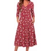 Zeagoo Dresses for Womens Long Sleeve Midi Dress Fall Casual A Line Dress(Red Floral)