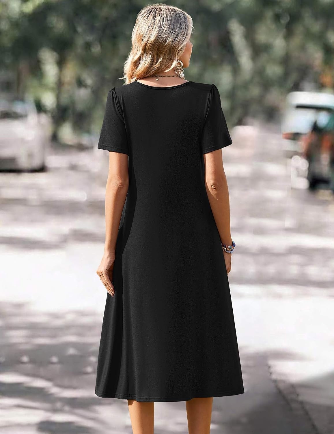 image:imageZeagoo Summer Casual Dress for Womens Floral Midi Sundress with PocketsBlack