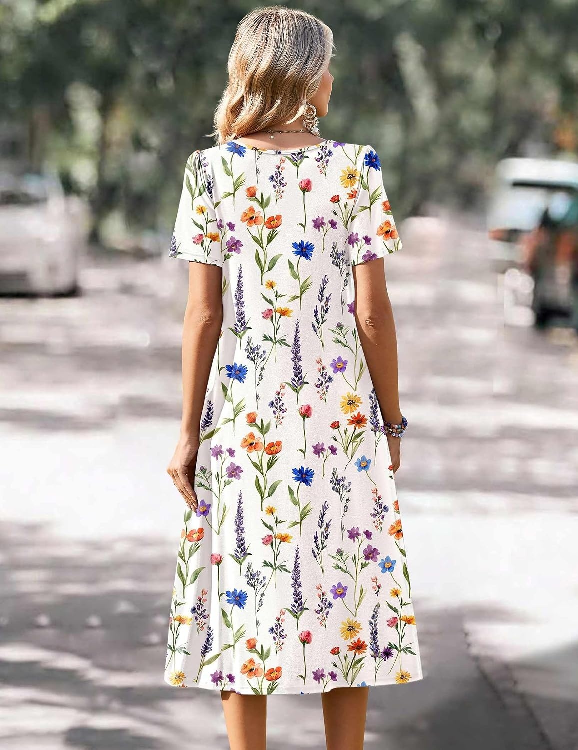 image:imageZeagoo Summer Casual Dress for Womens Floral Midi Sundress with PocketsFloral5