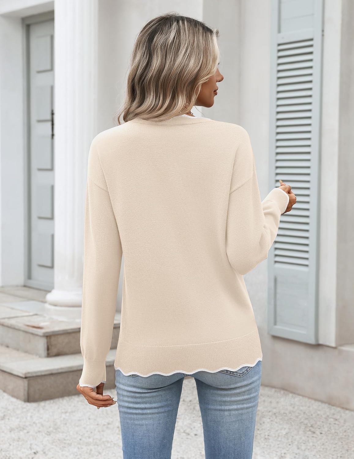 image:imageZeagoo Sweaters for Women 2026 Fall Outfits Long Sleeve Winter ClothesApricot