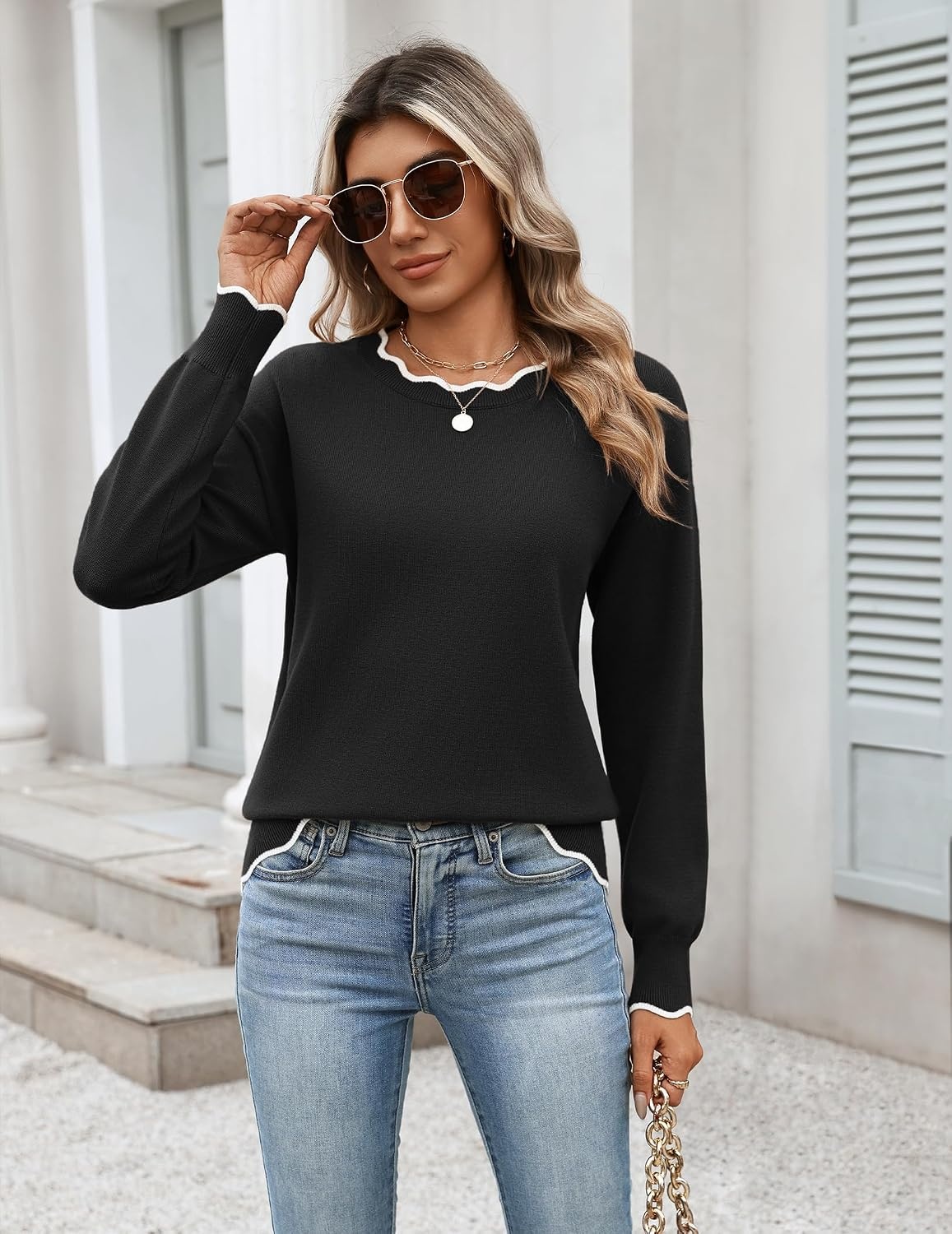 image:imageZeagoo Sweaters for Women 2026 Fall Outfits Long Sleeve Winter ClothesBlack