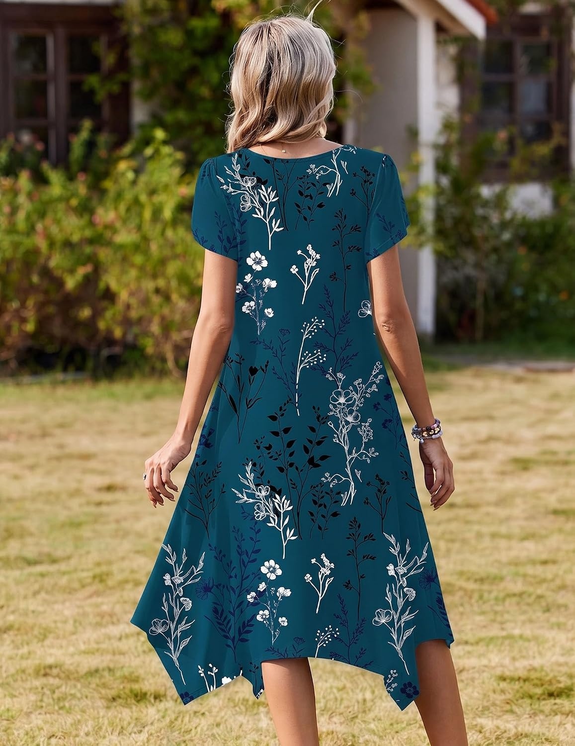 image:imageZeagoo Womens Casual Dress for Summer Loose Hankerchief Flare Midi SundressSf365