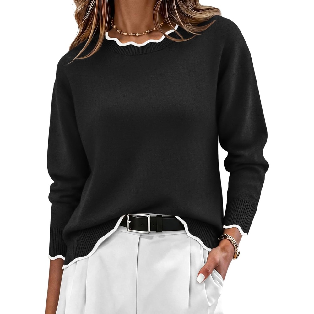 image:imageZeagoo Sweaters for Women 2026 Fall Outfits Long Sleeve Winter ClothesBlack