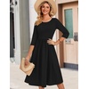 Zeagoo 3/4 Sleeve Women’s Dress Casual Aline Summer Fall Midi Long Dresses(01-black)