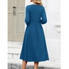 Zeagoo 3/4 Sleeve Women’s Dress Casual Aline Summer Fall Midi Long Dresses(Blue)
