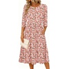 Zeagoo 3/4 Sleeve Women’s Dress Casual Aline Summer Fall Midi Long Dresses(Pink Floral)