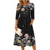 Zeagoo 3/4 Sleeve Women’s Dress Casual Aline Summer Fall Midi Long Dresses(Wf120)
